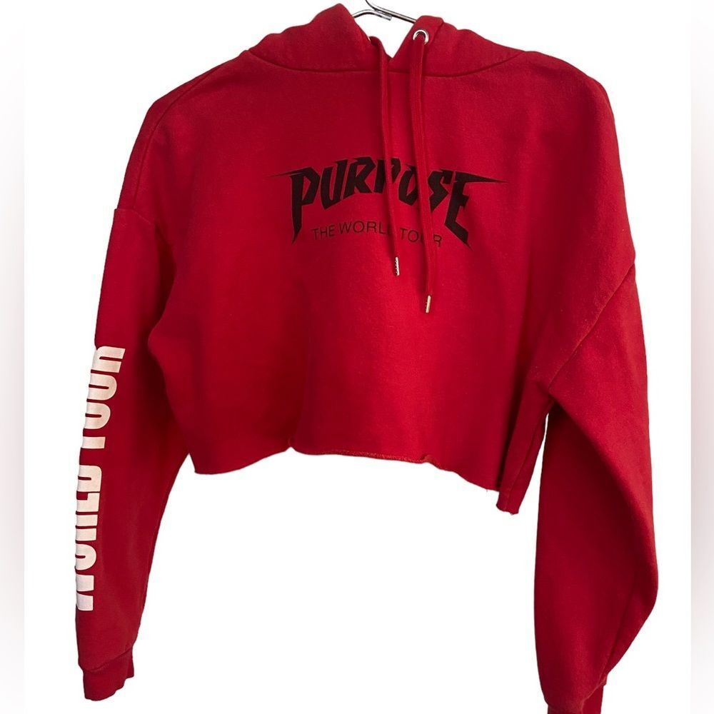 Awesome Justin Bieber Purpose World Tour Crop Hoodie Women’s M MINTY RARE